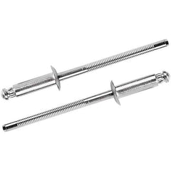 STANLEY Engineered Fastening - Size 4 Countersunk Head Steel Structural with Locking Stem Blind Rivet - Steel Mandrel, 0.094" to 0.187" Grip, 1/8" Head Diam, 0.129" to 0.133" Hole Diam, 0.075" Body Diam - Exact Tool & Supply