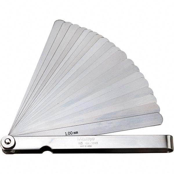 Mitutoyo - Feeler Gages   Thickness (mm): 1.0000    Leaf Length (mm): 150.00 - Exact Tool & Supply