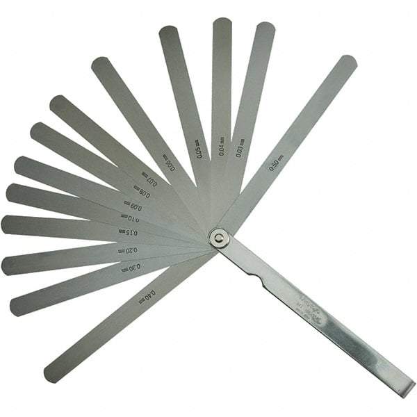 Mitutoyo - Feeler Gages   Thickness (mm): 0.5000    Leaf Length (mm): 150.00 - Exact Tool & Supply