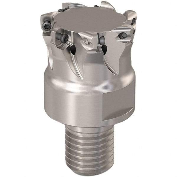 Seco - 31.5mm Cut Diam, 0.8mm Max Depth, M20 Modular Connection Indexable High-Feed End Mill - Screw Holding Method, LP..06 Insert, R217.21 Toolholder, Through Coolant - Exact Tool & Supply
