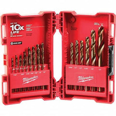 Milwaukee Tool - Drill Bit Sets; System of Measurement: Inch ; Drill Bit Material: Cobalt ; Drill Bit Set Type: Twist Drill Bits ; Minimum Drill Bit Size (Inch): 1/16 ; Maximum Drill Bit Size (Inch): 1/2 ; Drill Point Angle: 135 - Exact Tool & Supply