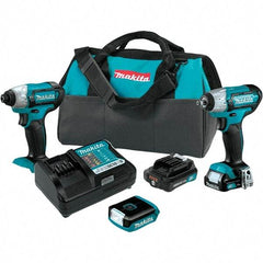 Makita - 12 Volt Cordless Tool Combination Kit - Includes Impact Driver, 3/8" Compact Impact Wrench & Flashlight, Lithium-Ion Battery Included - Exact Tool & Supply