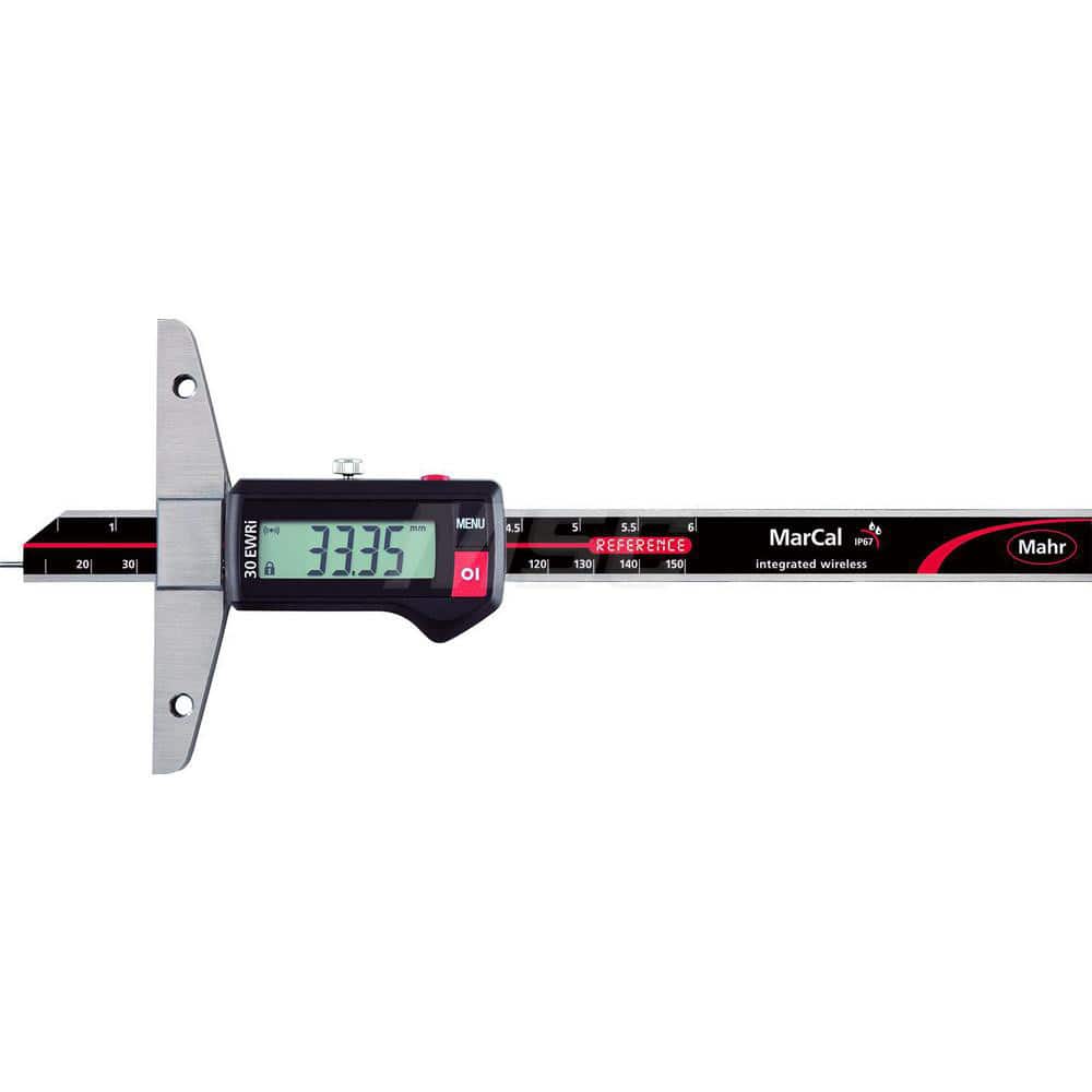 Mahr - Electronic Depth Gages; Minimum Measurement (mm): 0 ; Minimum Measurement (Decimal Inch): 0 ; Maximum Measurement (Decimal Inch): 12 ; Maximum Measurement (mm): 300 ; Resolution (mm): 0.01 ; Resolution (Decimal Inch): 0.0005 - Exact Tool & Supply
