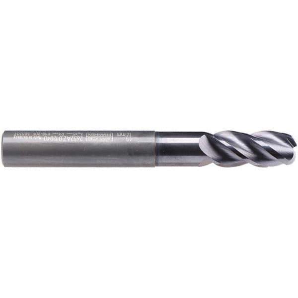 Emuge - 16mm Diam, 32mm LOC, 4 Flute Solid Carbide Roughing & Finishing End Mill - TiAlN Finish, 108mm OAL, 16mm Shank Diam, Cylindrical Shank, 40° Helix, Extra Long Length - Exact Tool & Supply