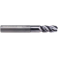 Emuge - 16mm Diam, 32mm LOC, 4 Flute Solid Carbide Roughing & Finishing End Mill - TiAlN Finish, 108mm OAL, 16mm Shank Diam, Cylindrical Shank, 40° Helix, Extra Long Length - Exact Tool & Supply