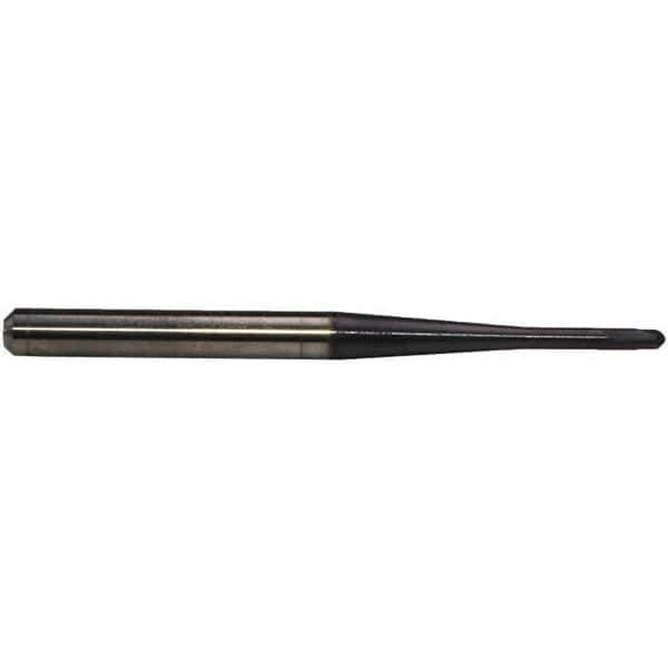 Emuge - 4mm Diam, 2.8mm LOC, 2 Flute Solid Carbide Ball End Mill - TiAlN Finish, Single End, 80mm OAL, 6mm Shank Diam, Ball Flute - Exact Tool & Supply