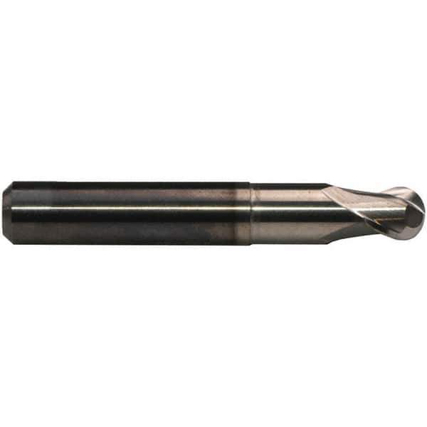 Emuge - 3mm Diam, 3.5mm LOC, 2 Flute Solid Carbide Ball End Mill - CrN Finish, Single End, 57mm OAL, 6mm Shank Diam, Ball Flute - Exact Tool & Supply