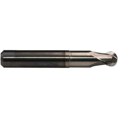 Emuge - 5/16" Diam, 9/32" LOC, 2 Flute Solid Carbide Ball End Mill - CrN Finish, Single End, 2-1/2" OAL, 5/16" Shank Diam, Ball Flute - Exact Tool & Supply