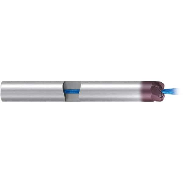 Emuge - 16mm, 9 Flute, Single End, Solid Carbide, 2mm Corner Radius End Mill - 108mm OAL, 20° Helix, Right Hand Flute, 2mm LOC, Right Hand Cut - Exact Tool & Supply