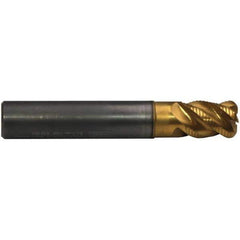 Emuge - 20mm Diam, 26mm LOC, 4 Flute Solid Carbide Roughing & Finishing End Mill - TiN/TiAlN Finish, 92mm OAL, 20mm Shank Diam, Cylindrical Shank, 45° Helix, Stub Length - Exact Tool & Supply
