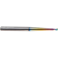 Emuge - 3mm Diam, 3.5mm LOC, 2 Flute Solid Carbide Ball End Mill - CrN Finish, Single End, 80mm OAL, 6mm Shank Diam, Ball Flute - Exact Tool & Supply
