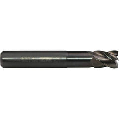 Emuge - 3/8" Diam, 7/16" LOC, 3 Flute Solid Carbide Roughing & Finishing End Mill - CrN Finish, 2-3/4" OAL, 3/8" Shank Diam, Cylindrical Shank, 40° Helix, Long Length - Exact Tool & Supply
