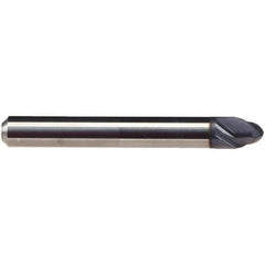 Emuge - 12mm Diam, 6.5mm LOC, 2 Flute Solid Carbide Ball End Mill - TiAlN Finish, Single End, 83mm OAL, 12mm Shank Diam, Ball Flute - Exact Tool & Supply
