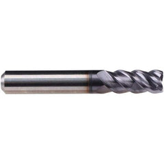 Emuge - 1/4" Diam, 3/8" LOC, 4 Flute Solid Carbide Roughing & Finishing End Mill - TiAlN Finish, 2" OAL, 1/4" Shank Diam, Cylindrical Shank, 50° Helix, Centercutting, Long Length - Exact Tool & Supply