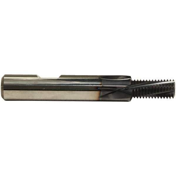 Emuge - 1/8-27 NPT, 0.232" Cutting Diam, 4 Flute, Solid Carbide Helical Flute Thread Mill - External Thread, 0.537" LOC, 2-1/4" OAL, 5/16" Shank Diam - Exact Tool & Supply