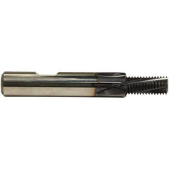Emuge - 1/8-27 NPT, 0.232" Cutting Diam, 4 Flute, Solid Carbide Helical Flute Thread Mill - External Thread, 0.537" LOC, 2-1/4" OAL, 5/16" Shank Diam - Exact Tool & Supply