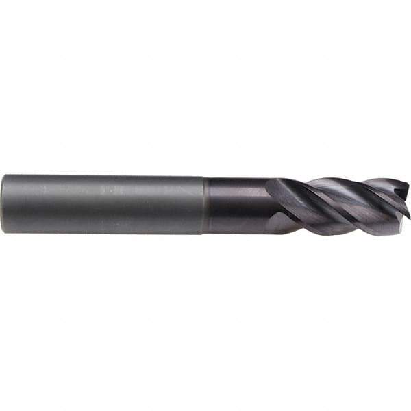 Emuge - 20mm Diam, 38mm LOC, 4 Flute Solid Carbide Roughing & Finishing End Mill - TiAlN Finish, 126mm OAL, 20mm Shank Diam, Weldon Shank, 40° Helix, Extra Long Length - Exact Tool & Supply