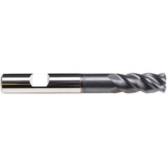 Emuge - 16mm Diam, 32mm LOC, 4 Flute Solid Carbide Roughing & Finishing End Mill - TiAlN Finish, 108mm OAL, 16mm Shank Diam, Weldon Shank, 45° Helix, Extra Long Length - Exact Tool & Supply