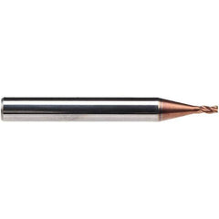 Emuge - 3mm Diam, 4mm LOC, 3 Flute Solid Carbide Roughing & Finishing End Mill - TiAlN Finish, 50mm OAL, 6mm Shank Diam, Cylindrical Shank, 38° Helix, Centercutting, Stub Length - Exact Tool & Supply