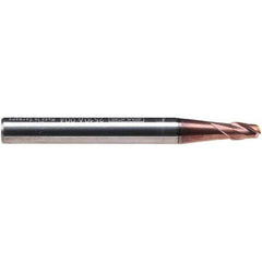 Emuge - 9mm Diam, 10mm LOC, 2 Flute Solid Carbide Roughing & Finishing End Mill - TiAlN Finish, 66mm OAL, 10mm Shank Diam, Cylindrical Shank, 38° Helix, Centercutting, Stub Length - Exact Tool & Supply