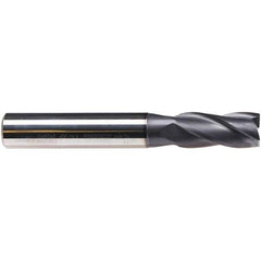 Emuge - 16mm Diam, 32mm LOC, 4 Flute Solid Carbide Roughing & Finishing End Mill - TiAlN Finish, 92mm OAL, 16mm Shank Diam, Cylindrical Shank, 38° Helix, Long Length - Exact Tool & Supply