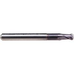Emuge - 7/16" Diam, 11/32" LOC, 2 Flute Solid Carbide Roughing & Finishing End Mill - TiAlN Finish, 3" OAL, 7/16" Shank Diam, Cylindrical Shank, 30° Helix, Stub Length - Exact Tool & Supply