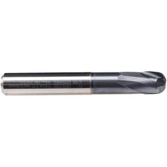 Emuge - 12mm Diam, 10mm LOC, 2 Flute Solid Carbide Roughing & Finishing End Mill - TiAlN Finish, 92mm OAL, 16mm Shank Diam, Cylindrical Shank, 30° Helix, Stub Length - Exact Tool & Supply