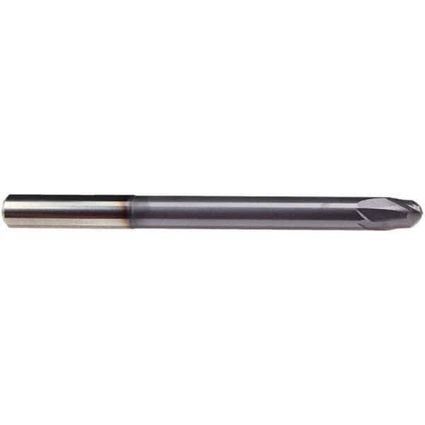 Emuge - 8mm Diam, 7mm LOC, 2 Flute Solid Carbide Roughing & Finishing End Mill - TiAlN Finish, 100mm OAL, 8mm Shank Diam, Cylindrical Shank, 30° Helix, Extra Long Length - Exact Tool & Supply