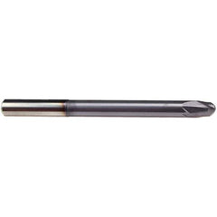 Emuge - 8mm Diam, 7mm LOC, 2 Flute Solid Carbide Roughing & Finishing End Mill - TiAlN Finish, 100mm OAL, 8mm Shank Diam, Cylindrical Shank, 30° Helix, Extra Long Length - Exact Tool & Supply