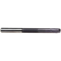 Emuge - 10mm Diam, 8mm LOC, 2 Flute Solid Carbide Roughing & Finishing End Mill - TiAlN Finish, 120mm OAL, 10mm Shank Diam, Cylindrical Shank, 30° Helix, Extra Long Length - Exact Tool & Supply