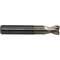 Emuge - 1mm Diam, 2mm LOC, 2 Flute Solid Carbide Roughing & Finishing End Mill - CrN Finish, 57mm OAL, 6mm Shank Diam, Cylindrical Shank, 30° Helix, Stub Length - Exact Tool & Supply