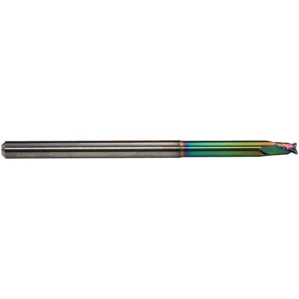 Emuge - 5mm Diam, 5mm LOC, 2 Flute Solid Carbide Roughing & Finishing End Mill - CrN Finish, 100mm OAL, 6mm Shank Diam, Cylindrical Shank, 30° Helix, Extra Long Length - Exact Tool & Supply
