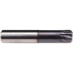 Emuge - 16mm Diam, 8mm LOC, 4 Flute Solid Carbide Roughing & Finishing End Mill - TiAlN Finish, 92mm OAL, 16mm Shank Diam, Cylindrical Shank, 0° Helix, Stub Length - Exact Tool & Supply