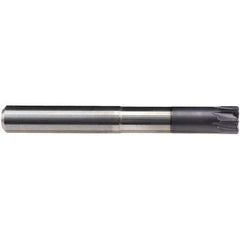 Emuge - 10mm Diam, 6mm LOC, 6 Flute Solid Carbide Roughing & Finishing End Mill - TiAlN Finish, 45mm OAL, 10mm Shank Diam, Cylindrical Shank, 0° Helix, Long Length - Exact Tool & Supply