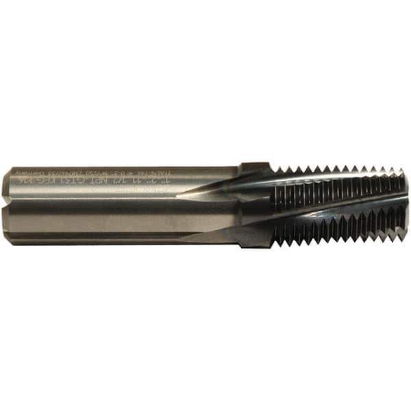 Emuge - 2 - 11-1/2 NPT, 0.772" Cutting Diam, 5 Flute, Solid Carbide Helical Flute Thread Mill - External Thread, 1.26" LOC, 3-3/4" OAL, 3/4" Shank Diam - Exact Tool & Supply