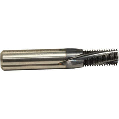Emuge - 3/8-18 NPT, 0.4" Cutting Diam, 4 Flute, Solid Carbide Helical Flute Thread Mill - External Thread, 0.804" LOC, 3-1/4" OAL, 1/2" Shank Diam - Exact Tool & Supply