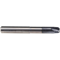 Emuge - 16mm Diam, 4 Flute Solid Carbide Roughing & Finishing End Mill - TiAlN Finish, Cylindrical Shank, 0° Helix, Long Length - Exact Tool & Supply