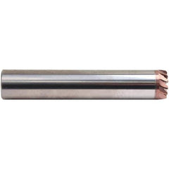 Emuge - 8° Taper Angle per Side, 15mm Small End Diam, 3.5mm LOC, Solid Carbide 9 Flute Tapered Corner Radius End Mill - TiAlN Finish, 108mm OAL, 16mm Shank Diam, Spiral Flute, 20° Helix - Exact Tool & Supply