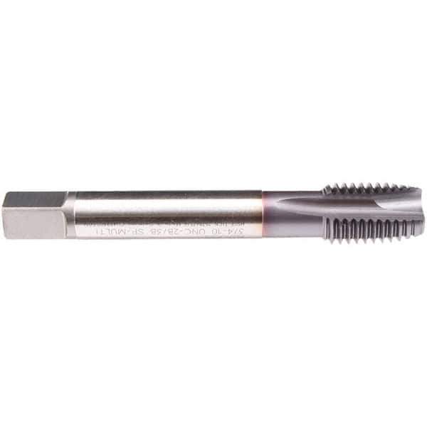 Emuge - 7/8-9 UNC 4 Flute 2B/3B Plug Spiral Flute Tap - High Speed Steel, TiCN Finish, 5.512" OAL, Right Hand Flute, Right Hand Thread, Series CU499300 - Exact Tool & Supply