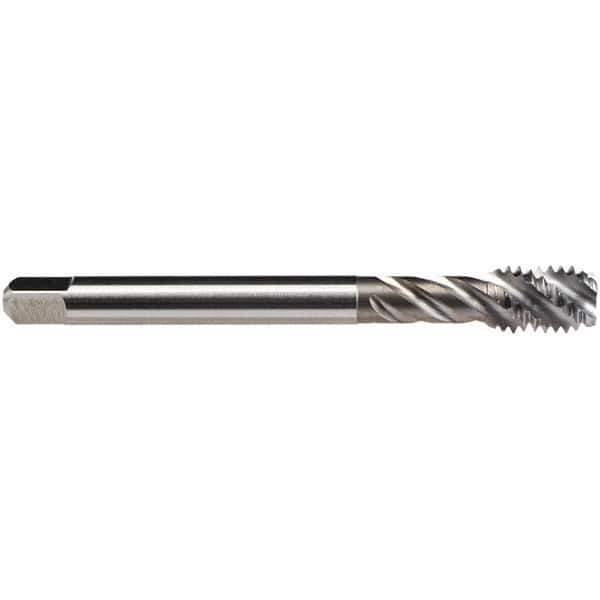 Emuge - 9/16-18 UNF, 4 Flute, 45° Helix, Bottoming Chamfer, GLT-1 Finish, High Speed Steel Spiral Flute STI Tap - Right Hand Flute, 3-15/16" OAL, 0.429" Shank Diam, 0.866" Thread Length, 2B Class of Fit, Series Enorm Z/E - Exact Tool & Supply