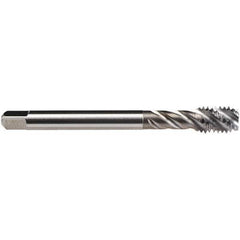 Emuge - 9/16-18 UNF, 4 Flute, 45° Helix, Bottoming Chamfer, GLT-1 Finish, High Speed Steel Spiral Flute STI Tap - Right Hand Flute, 3-15/16" OAL, 0.429" Shank Diam, 0.866" Thread Length, 2B Class of Fit, Series Enorm Z/E - Exact Tool & Supply