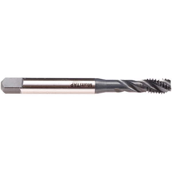 Emuge - #5-44 UNF 3 Flute 2B/3B Modified Bottoming Spiral Flute Tap - High Speed Steel, NE2 Finish, 2.205" OAL, Right Hand Flute, Right Hand Thread, Series BU533200 - Exact Tool & Supply