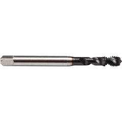 Emuge - #10-24 UNC, 2 Flute, 45° Helix, Plug Chamfer, GLT-8 Finish, High Speed Steel Spiral Flute STI Tap - Right Hand Flute, 2.48" OAL, 0.168" Shank Diam, 0.512" Thread Length, 3B Class of Fit, Series BU51S810 - Exact Tool & Supply
