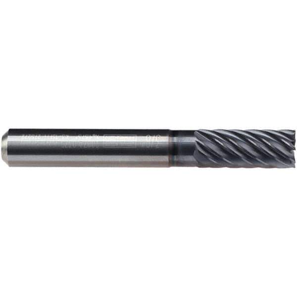 Emuge - 6mm Diam, 13mm LOC, 6 Flute Solid Carbide Roughing & Finishing End Mill - TiAlN Finish, 57mm OAL, 6mm Shank Diam, Cylindrical Shank, 40° Helix, Long Length - Exact Tool & Supply
