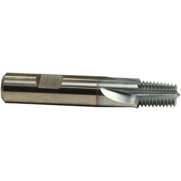 Emuge - 1/16-27 Thread, 5/16" Shank Diam, TiCN Coating, Solid Carbide Straight Flute Thread Mill - 3 Flutes, 2-1/4" OAL, 1/16" Min Noml Diameter - Exact Tool & Supply