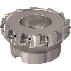 Seco - 12 Inserts, 125mm Cut Diam, 40mm Arbor Diam, 12mm Max Depth of Cut, Indexable Square-Shoulder Face Mill - 90° Lead Angle, 63mm High, LOEX12 Insert Compatibility, Through Coolant, Series 220.94-12 - Exact Tool & Supply