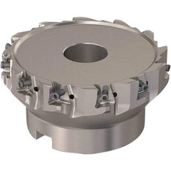 Seco - 12 Inserts, 5" Cut Diam, 38.1mm Arbor Diam, 12mm Max Depth of Cut, Indexable Square-Shoulder Face Mill - 90° Lead Angle, 63mm High, LOEX12 Insert Compatibility, Through Coolant, Series 220.94-12 - Exact Tool & Supply