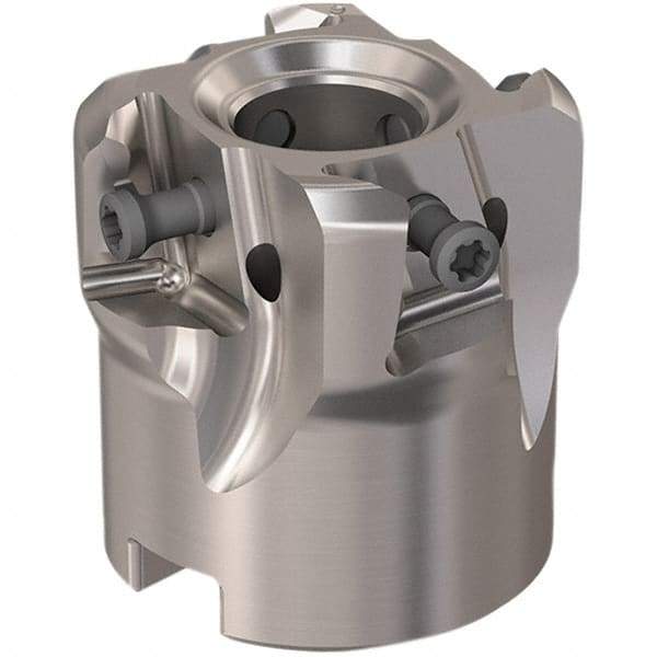 Seco - 4 Inserts, 40mm Cut Diam, 16mm Arbor Diam, 12mm Max Depth of Cut, Indexable Square-Shoulder Face Mill - 90° Lead Angle, 40mm High, LOEX12 Insert Compatibility, Through Coolant, Series 220.94-12 - Exact Tool & Supply