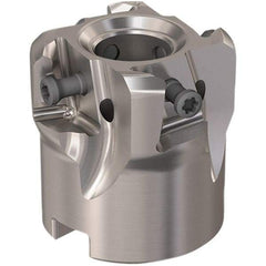 Seco - 4 Inserts, 40mm Cut Diam, 16mm Arbor Diam, 12mm Max Depth of Cut, Indexable Square-Shoulder Face Mill - 90° Lead Angle, 40mm High, LOEX12 Insert Compatibility, Through Coolant, Series 220.94-12 - Exact Tool & Supply