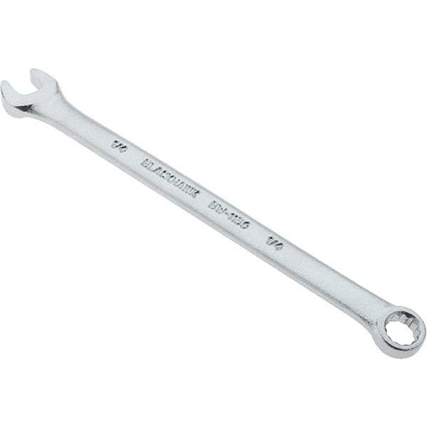 Blackhawk by Proto - 1/4" 12 Point Offset Combination Wrench - 15° Offset Angle, 4" OAL, Steel, Satin Finish - Exact Tool & Supply